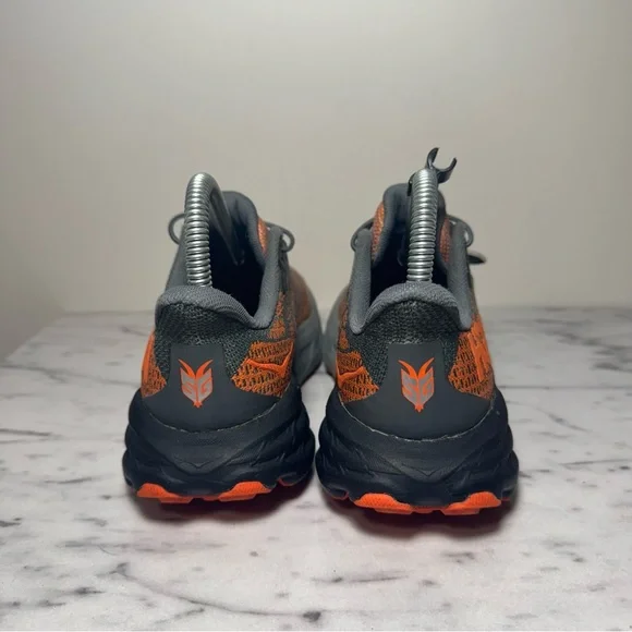 Hoka Speedgoat 5 Youth 3.5MD Orange and Black Tieless Shoes - Picture 3 of 10